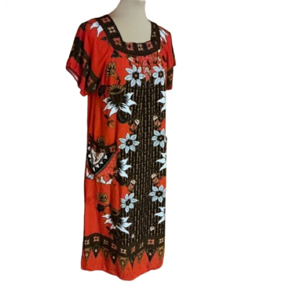Vintage 70s ethnic floral maxi dress